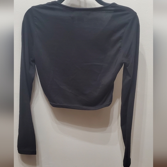 DAISY STREET SHEER FLORAL PRINT WRAP CROP TOP XS - Picture 2 of 4